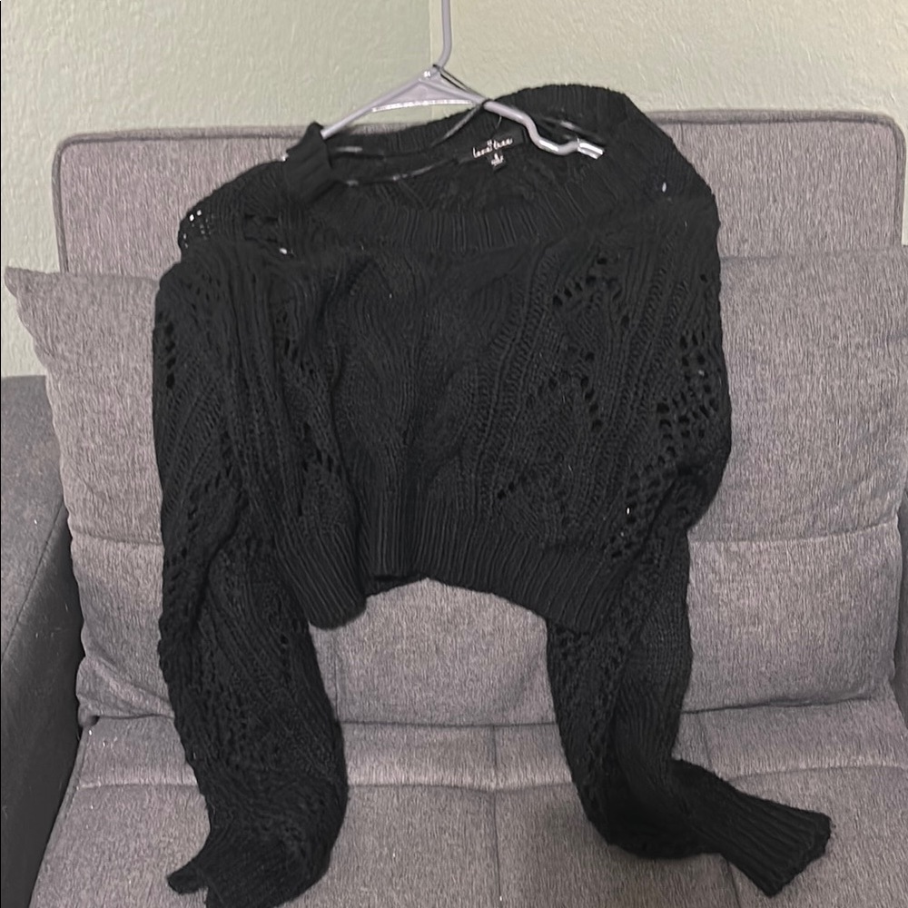 Love Tree Black Cowl Neck Sweater